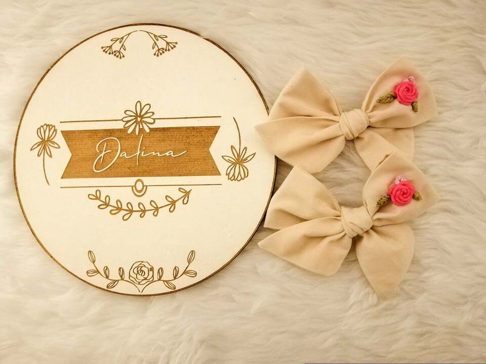 Hand Embroidered Bow